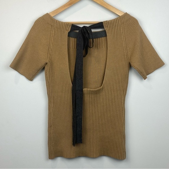 JASON Wu • Off-The-Shoulder Ribbed Stretch Wool And Silk-Blend Top - Picture 4 of 12